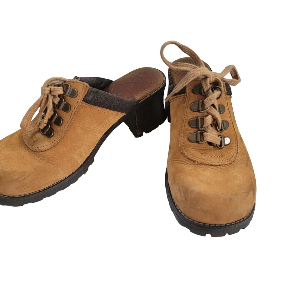 Mia Clog SHADOW Cognac Leather Size 7  Lace Up‎ - Picture 6 of 10